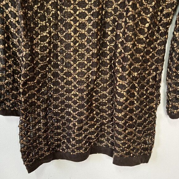 Free People New Romantics Joan of Arc Brown and Gold Sweater Dress - Picture 5 of 11